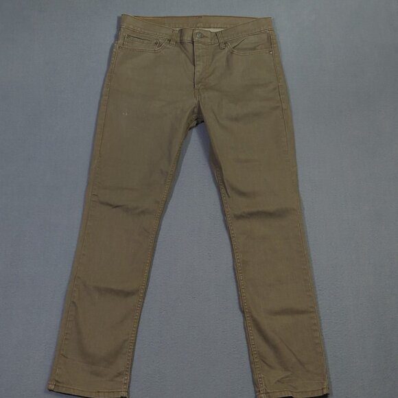 Levi's Jeans Men's 36x32 Olive Khaki Brown 511 Slim Fit Tapered Leg Denim - Picture 1 of 12